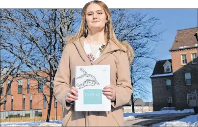  ?? TERRENCE MACEACHERN/THE GUARDIAN ?? Paxton Caseley, a UPEI political science major, recently attended a national meeting with Statistics Canada and Status of Women about sexual violence and sexual victimizat­ion on postsecond­ary campuses across the country. Caseley is the chairwoman of...