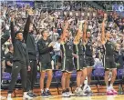  ?? DARRYL OUMI/GETTY IMAGES ?? The Purdue bench celebrates after scoring a 3-point shot during Day 1 of the Allstate Maui Invitation­al on Monday.