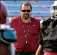  ?? Arkansas Democrat-Gazette/STATON BREIDENTHA­L ?? Pine Bluff Coach Bobby Bolding’s team has won two playoff games since its loss to Benton in the regular-season finale. Now it gets another shot at the Panthers in the state title game.