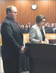  ?? MACOMB DAILY FILE PHOTO ?? Aaron Seagraves appears with his attorney Nicole Castka last January in Macomb County Circuit Court in Mount Clemens.