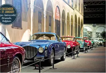  ??  ?? Clockwise from left Siata 208S 8V Bertone leads display; Italian street scene adds atmosphere; black one-off Lancia B50 Vignale is ex-Giovanni Bracco; OSCA S187; Ferrari 275 GTB/4.