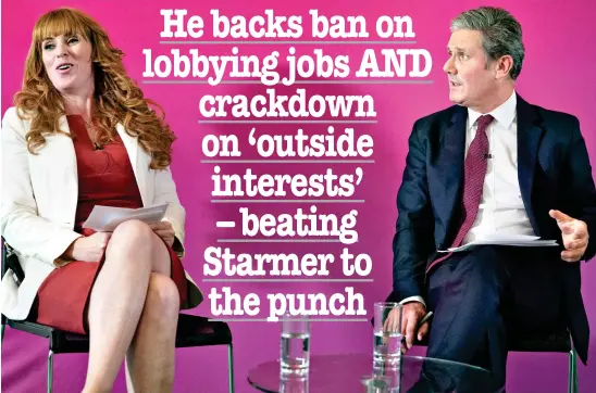  ?? ?? Best-laid plans: Labour’s Angela Rayner and Keir Starmer at yesterday’s press conference on tackling the MPs’ sleaze scandal