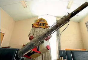  ?? ROBERT KITCHIN ?? Exterminat­ing clusterfly infestatio­ns sometimes requires heavy artillery, as in this case at a Wairarapa church.