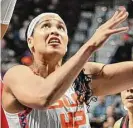  ?? Connecticu­t Sun ?? Brionna Jones (42) will miss the remainder of the 2023 WNBA season with a right Achilles injury. Her absence will leave the Connect Sun without an experience­d center.