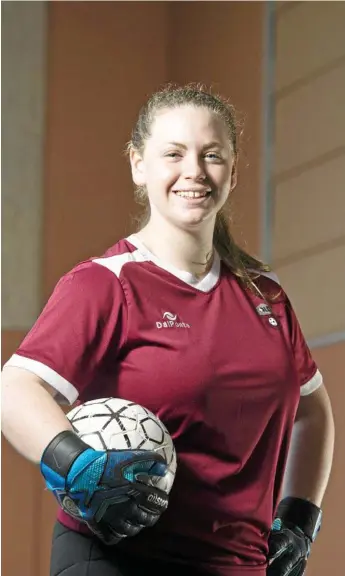  ?? Photo: Kevin Farmer ?? FUTSAL JOURNEY: Toowoomba’s Sarah Bradbury will journey to American next year as part of the Australian under 17-19 years futsal team contesting the USA Nationals.