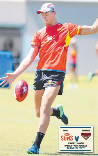  ?? Picture: RICHARD GOSLING ?? Peter Wright at work with the Suns at Metricon training field.