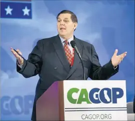  ?? Marcus Yam Los Angeles Times ?? JIM BRULTE, chairman of the California GOP, said he prefers that decisions about candidates be made at the ballot box rather than in the convention hall.