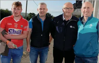  ??  ?? Luke Philpott, Pat Kelly, John Joe Lane and D J O’Sullivan from Banteer at the All Ireland Minor Football Final.