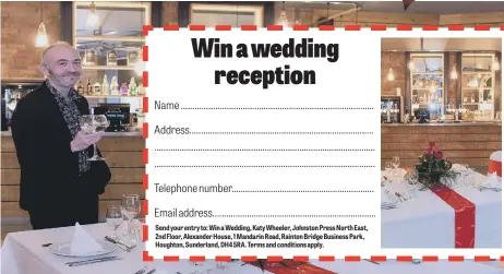  ??  ?? General manager Paul Scott in the wedding venue at The Peacock, Sunderland.