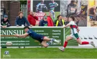  ?? ?? Zach Clow scored Rams’ opening try