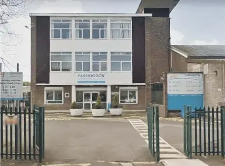  ?? ?? Farringdon Community Academy has been praised by Ofsted for the progress made towards becoming a good school.