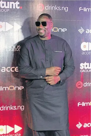  ?? ACCELERATE TV/HANDOUT VIA REUTERS ?? British-born Nigerian actor Adewale Akinnuoye-Agbaje poses at the premiere of his film “Farming” in Lagos, Nigeria in this handout picture obtained by Reuters on October 21, 2019.