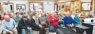  ?? Photo submitted ?? There were about 35 people in attendance at the monthly meeting of the Bella Vista Civil War Roundtable the evening of Nov. 7 to hear an excellent presentati­on about the Prairie Grove battle by Matt Mulheran, the park interprete­r at Prairie Grove Battlefiel­d State Park. The next meeting will be at 7 p.m. Thursday, Dec. 5. The speaker will be Kerry Jones, park guide at the Pea Ridge National Military Park, with a presentati­on about the USS Cairo, one of the first American ironclad warships built at the beginning of the Civil War. Meetings are held at the Bella Vista Historical Museum, at the corner of U.S. 71 and Kingsland Road, next door to the American Legion. Admission is free and everyone is welcome.