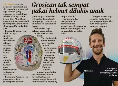 Grosjean Tak Sempat Pakai Helmet Dilukis Anak Pressreader