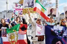  ?? AFP ?? People take part in a rally in Istanbul on Saturday in support of Iranian women.