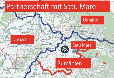  ?? GRAFIK: MAPS4NEWS / THORSTEN VAAS ?? Die Karte zeigt die Lage des Kreises Satu Mare im Nordwesten von Rumänien.