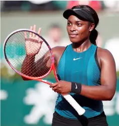  ??  ?? Stephens celebrates winning her semi-final match against Keys. — Reuters photo