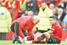 ??  ?? Alexis Sanchez came off injured in Manchester United’s win over Southampto­n at the weekend. - AFP photo