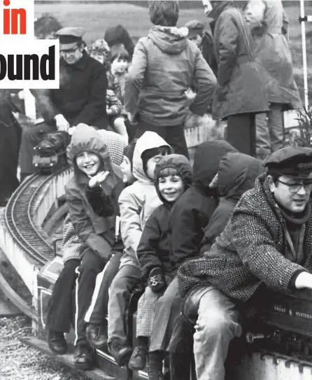  ??  ?? The miniature railway has long been a favourite with generation­s of local children. Here we’re in April 1977. Front page pictu for by local businessma­n John James.