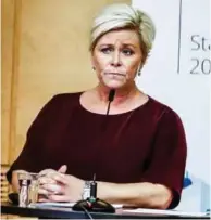  ??  ?? – Regjeringe­n prioritere­r tiltak som styrker velferden i dag, skaper flere jobber og trygger Norge for fremtiden, sier finansmini­ster Siv Jensen (Frp).