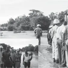  ??  ?? The Gweru Fire Brigade prepares to retrieve the vehicle which had been swept some few metres down the river. Inset, members of the Chafa family who cheated death by a whisker.