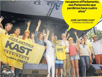  ?? FOTO AGENCIAUNO ?? Candidato presidenci­al El candidato estuvo acompañado por su familia en el cierre de campaña .