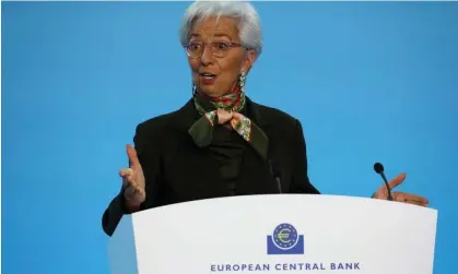  ?? Photograph: Kai Pfaffenbac­h/Reuters ?? The ECB president, Christine Lagarde, said the bank was determined to return inflation back to the 2% target in the medium term.