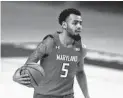  ?? JULIO CORTEZ/AP ?? Maryland guard Eric Ayala says he will return to the Terps for his senior season.