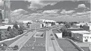  ?? [RENDERING PROVIDED] ?? A bridge will be built over a merged Classen Boulevard and Western Avenue as shown in this rendering of the future Oklahoma City Boulevard.