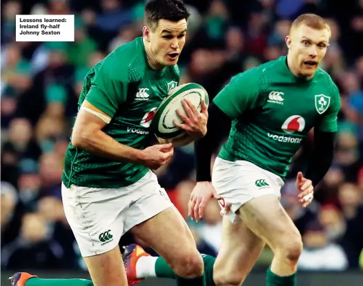  ??  ?? Lessons learned: Ireland fly-half Johnny Sexton