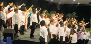  ??  ?? Potomac Heights Christian Academy students perform their closing number, “I Am a Promise!” during the school’s final spring musical for elementary and middle school students.