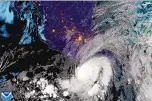  ?? NOAA VIA AP ?? This satellite image made available by NOAA shows Hurricane Agatha off the Pacific coast of Oaxaca state, Mexico on Monday morning.