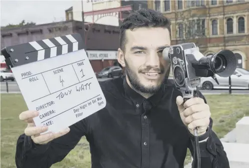  ??  ?? 0 Scotland and Charlton striker Tony Watt launches his online film review site, Watt To Watch, in Glasgow’s East End yesterday.