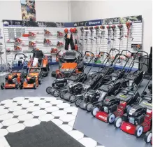  ??  ?? Roslyn Mowers and Heating stocks a great range of outdoor power equipment, including Husqvarna, Masport, Lawnmaster and Victa.