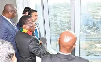  ?? — ?? President Mnangagwa tours the Dubai Multi-Commodity Centre headquarte­rs in Dubai yesterday. (More pictures on Page 2) Picture: Presidenti­al Photograph­er Joseph Nyadzayo