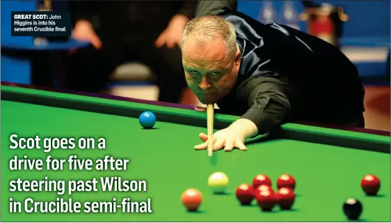  ??  ?? GREAT SCOT: John Higgins is into his seventh Crucible final