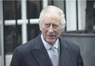  ?? PICTURE: CARL COURT/GETTY IMAGES ?? King Charles leaves the London Clinic last week after treatment for an enlarged prostate