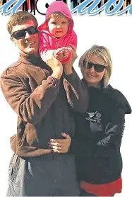  ??  ?? RIDING HIGH: Emmi Rossouw with her parents, Jaco and Nadine