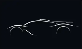  ??  ?? So far Mercedes has released only this sketch of the design idea for the Project One hypercar, above. Plenty of F1 engineerin­g is going into the mechanical layout of the new model, right.