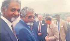  ?? ?? WITH Viv Naicker and the then Prince Charles, now the king of England, outside the Durban City Hall.