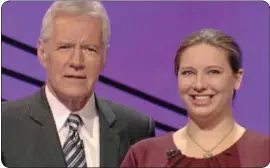  ??  ?? Jeopardy! host Alex Trebek with Susan Jann of Bristol Borough.