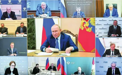  ?? AP ?? Vladimir Putin en una reunión con directivos de la industria petrolera