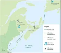  ?? COURTESY OF ATLANTICLI­NK.COM. ?? The proposed Atlantic Link would deliver power directly to Massachuse­tts.