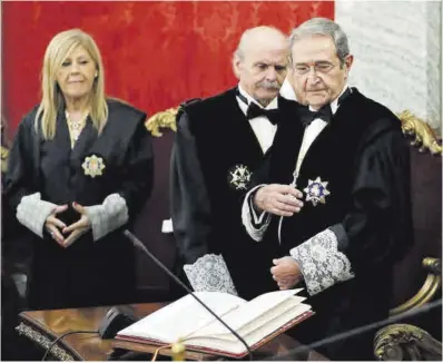  ?? Mariscal / Efe ?? El magistrat Francisco Marín Castán (dreta), en el seu primer acte com a president del Suprem, el 2022.