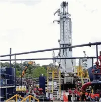  ??  ?? ●● Fracking test sites such as this are not on the cards in Macclesfie­ld but council leader Michael Jones has not ruled them out for future