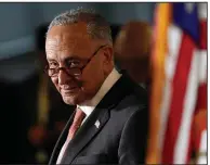  ??  ?? “It may well be part of the bill that’ll pass will be bipartisan, and part of it will be through reconcilia­tion,” Senate Majority Leader Charles Schumer said Tuesday of Democrats’ “two-path approach” to infrastruc­ture legislatio­n. (AP/Susan Walsh)