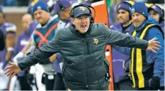  ?? ASSOCIATED PRESS FILE PHOTO ?? Coach Mike Zimmer and the Vikings should be seriously considered as a Super Bowl contender. They’re coming off an NFC North title, their first since 2009.