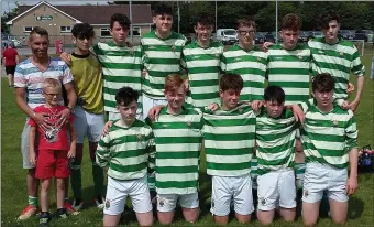  ??  ?? Close to promotion: Macroom FC U15 team following victory over Wilton Utd at Murrayfiel­d.