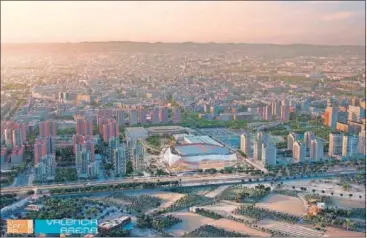  ??  ?? Imagen de la zona donde estará ubicado el Valencia Arena, al lado de L’Alqueria y La Fonteta.