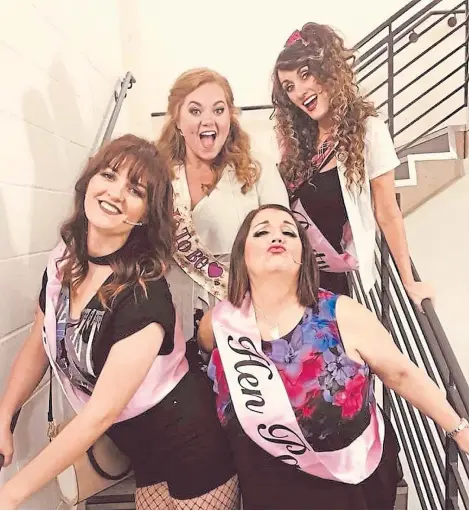  ??  ?? The cast of Girl’s Night Oot! are all set to take their audiences on a musical romp.
